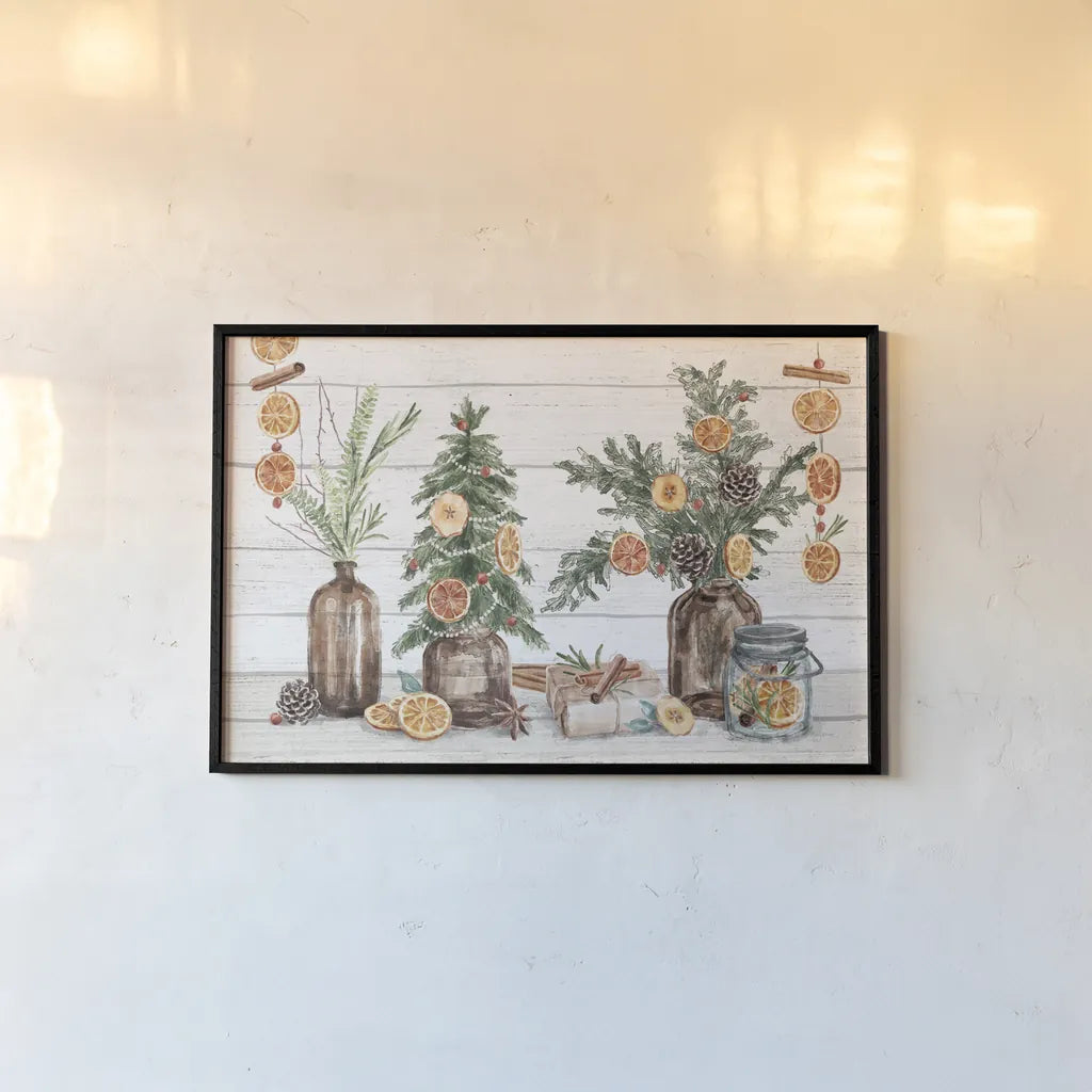 Seasonal Market I by Mary Urban. shown as a paper print in a black flame. Available as a archival giclee rolled canvas, fine art paper, or poster print. SKU 67468i.