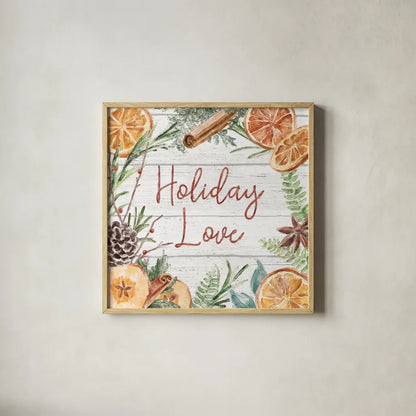 Seasonal Market IV by Mary Urban. Shown in a natural wood glass frame for a timeless modern aesthetic. Available as an archival giclee rolled canvas, fine art paper, or poster print. SKU 67471a.