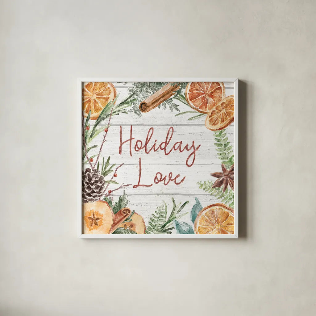 Seasonal Market IV by Mary Urban. Shown in a crisp white glass frame for a clean and minimalist style. Available as an archival giclee rolled canvas, fine art paper, or poster print. SKU 67471a.