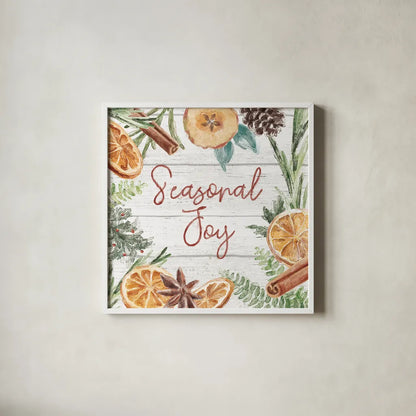 Seasonal Market V by Mary Urban. Shown in a crisp white glass frame for a clean and minimalist style. Available as an archival giclee rolled canvas, fine art paper, or poster print. SKU 67472a.