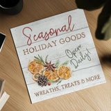 Seasonal Market VI by Mary Urban. Shown as a detailed flat fine art print, highlighting archival giclee quality. Available as an archival giclee rolled canvas, fine art paper, or poster print. SKU 67473a.