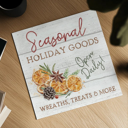 Seasonal Market VI by Mary Urban. Shown as a detailed flat fine art print, highlighting archival giclee quality. Available as an archival giclee rolled canvas, fine art paper, or poster print. SKU 67473a.