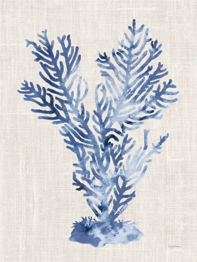 Shibori Coral I on Linen by Mary Urban
