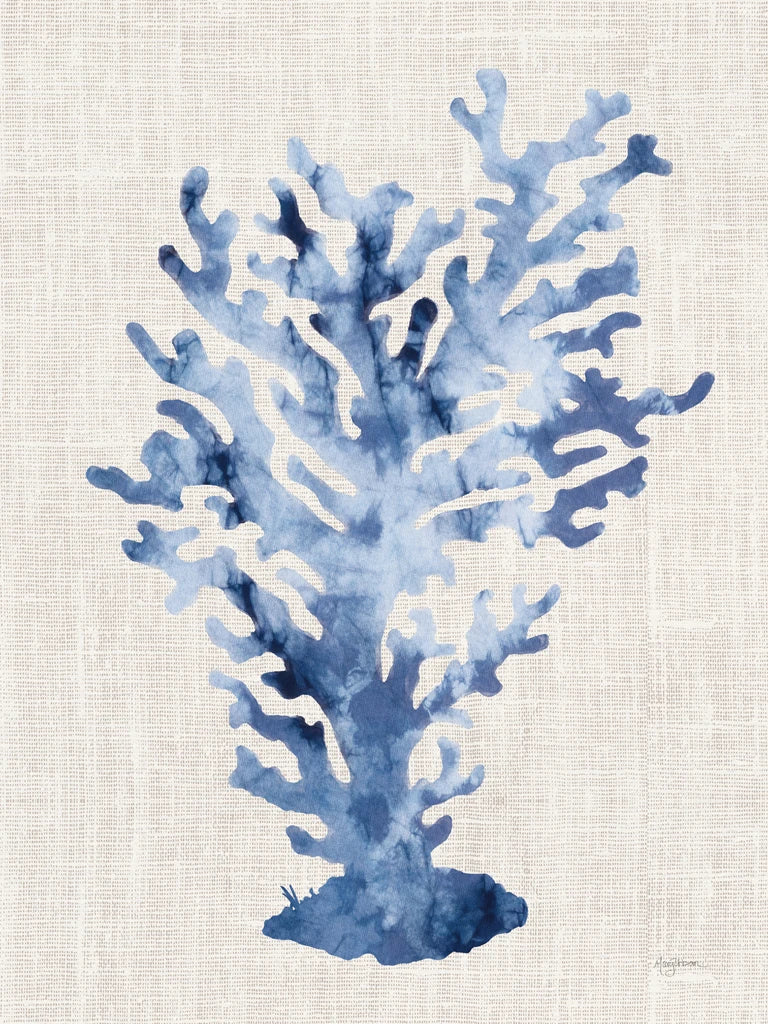 Shibori Coral III on Linen by Mary Urban