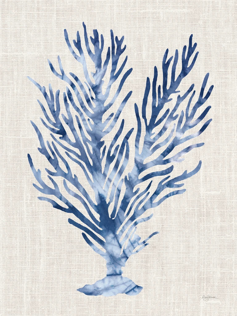 Shibori Coral IV on Linen by Mary Urban