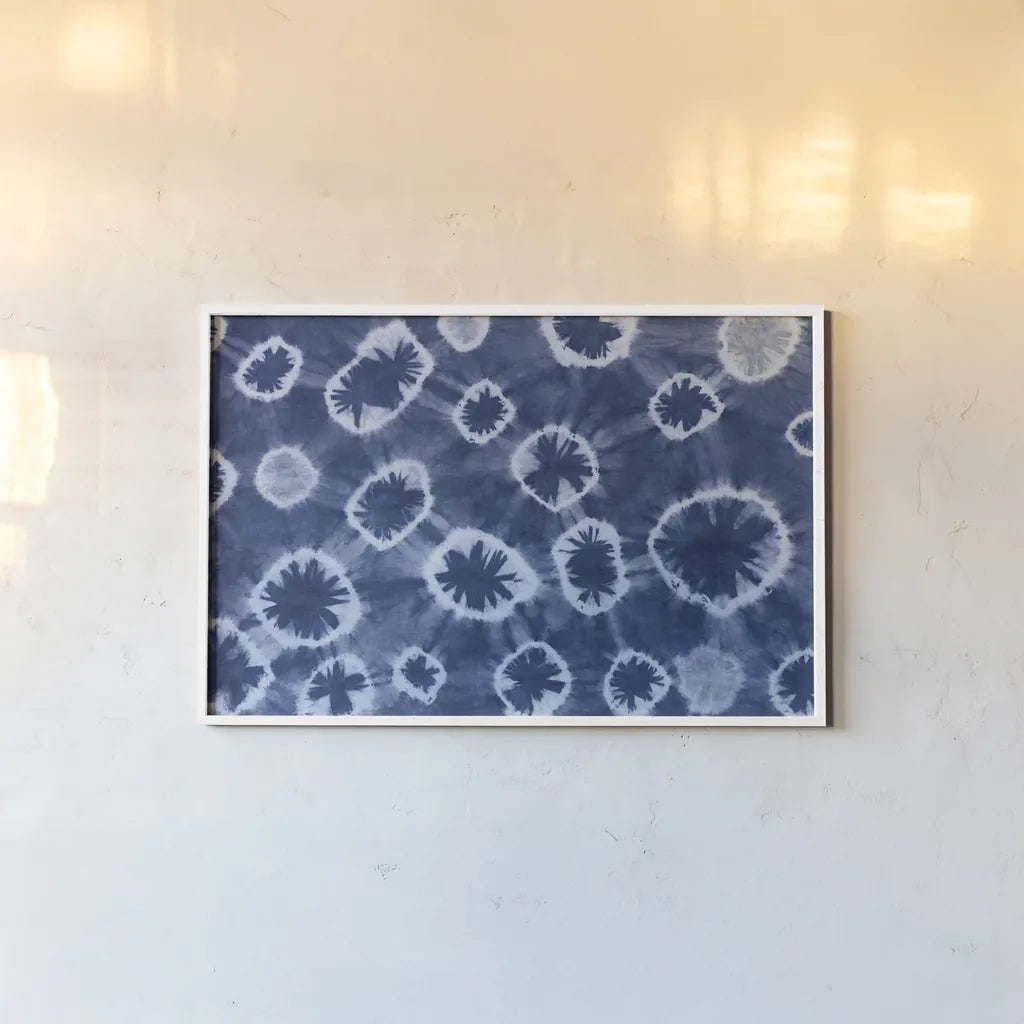 Shiboriscapes IV by Mary Urban. shown as a paper print in a white frame. Available as a archival giclee rolled canvas, fine art paper, or poster print. SKU 73756i.