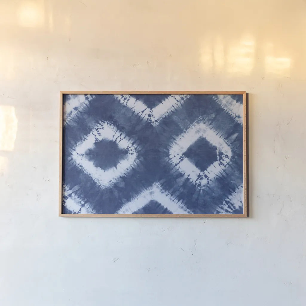 Shiboriscapes IX by Mary Urban. shown as a paper print in a natural frame. Available as a archival giclee rolled canvas, fine art paper, or poster print. SKU 73761i.