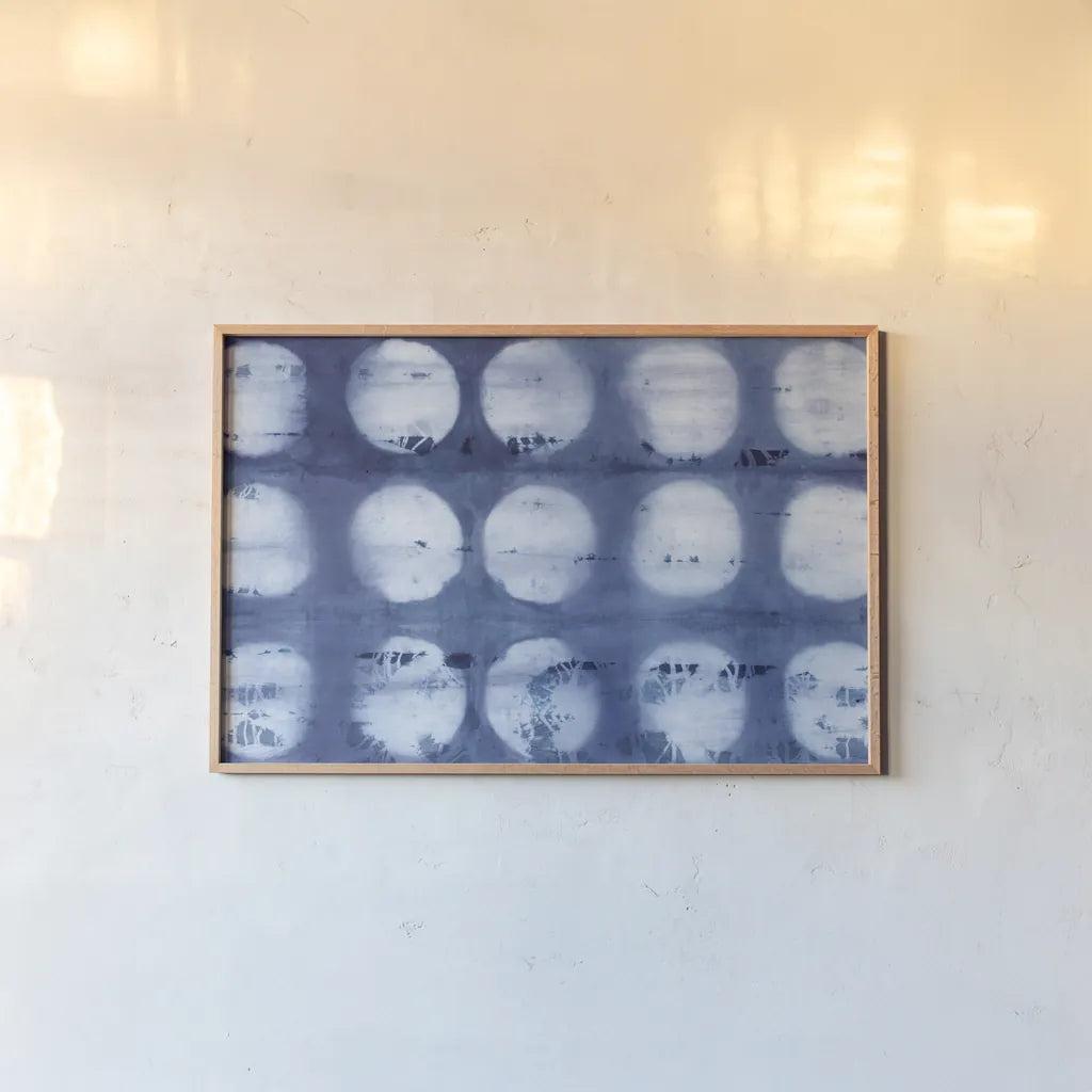 Shiboriscapes VI by Mary Urban. shown as a paper print in a natural frame. Available as a archival giclee rolled canvas, fine art paper, or poster print. SKU 73758i.