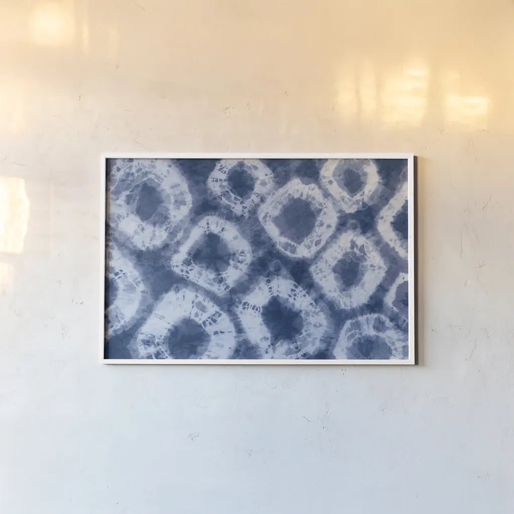 Shiboriscapes XI by Mary Urban. shown as a paper print in a white frame. Available as a archival giclee rolled canvas, fine art paper, or poster print. SKU 73763i.