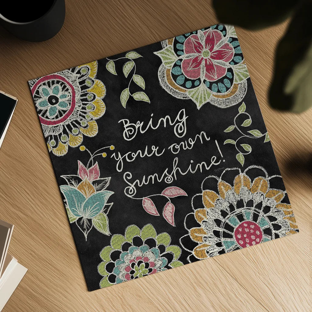 Stay Happy I by Mary Urban. Shown as a detailed flat fine art print, highlighting archival giclee quality. Available as an archival giclee rolled canvas, fine art paper, or poster print. SKU 15760a.