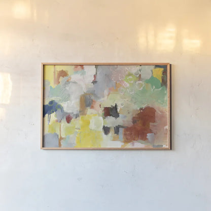 Summer Rising by Mary Urban. shown as a paper print in a natural frame. Available as a archival giclee rolled canvas, fine art paper, or poster print. SKU 56263i.