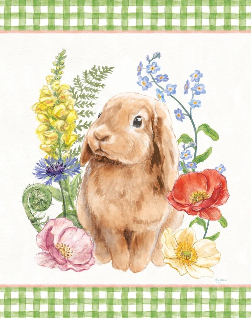 Sunny Bunny I Checker Border by Mary Urban