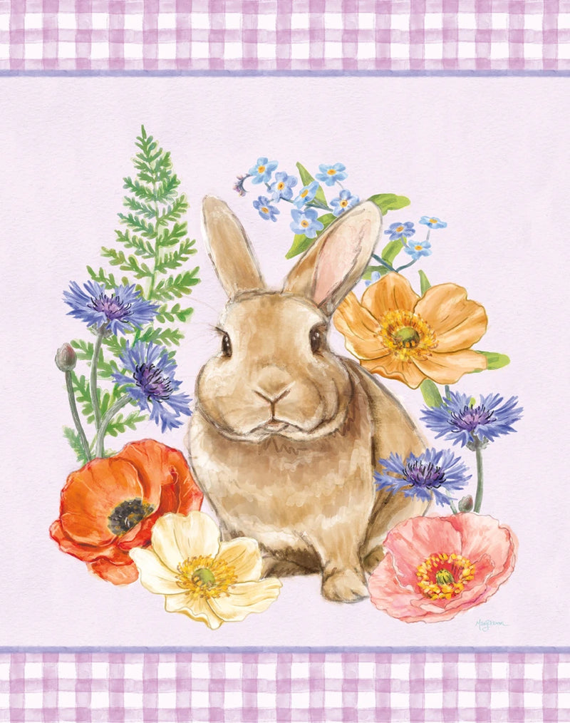 Sunny Bunny II Checker Border Purple by Mary Urban