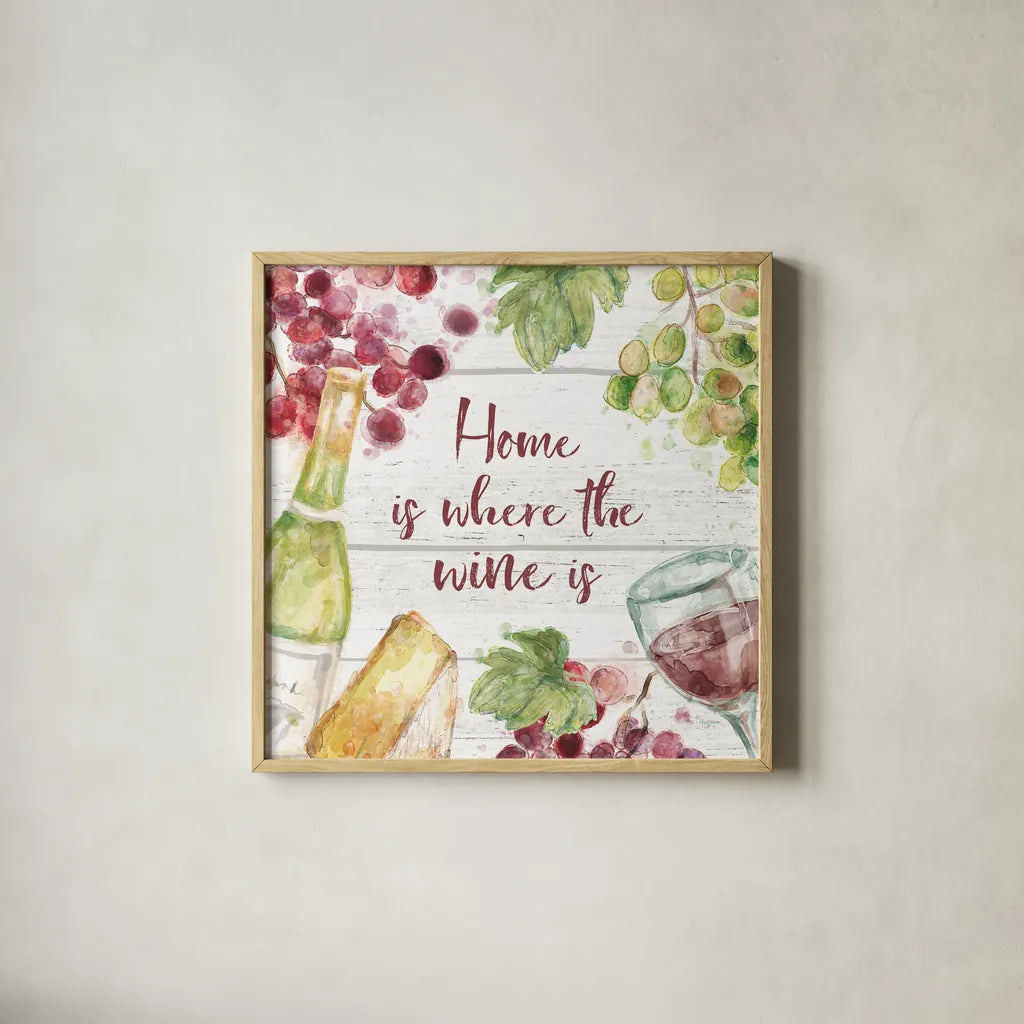 Sweet Vines IV by Mary Urban. Shown in a natural wood glass frame for a timeless modern aesthetic. Available as an archival giclee rolled canvas, fine art paper, or poster print. SKU 61037a.