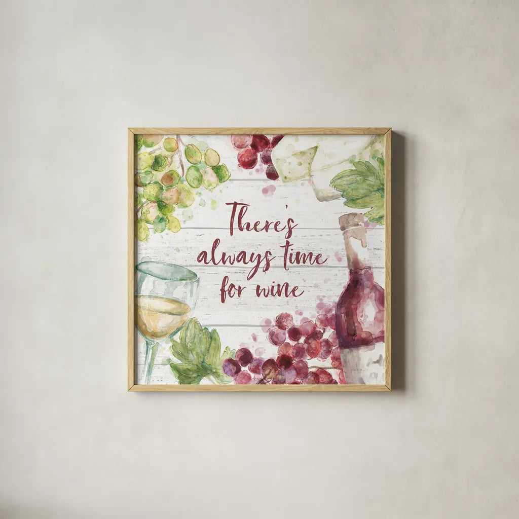 Sweet Vines V by Mary Urban. Shown in a natural wood glass frame for a timeless modern aesthetic. Available as an archival giclee rolled canvas, fine art paper, or poster print. SKU 61038a.