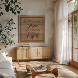 Sweet Vines VI by Mary Urban. Shown in a natural wood frame in a cozy modern living room. Available as an archival giclee rolled canvas, fine art paper, or poster print. SKU 61039a.