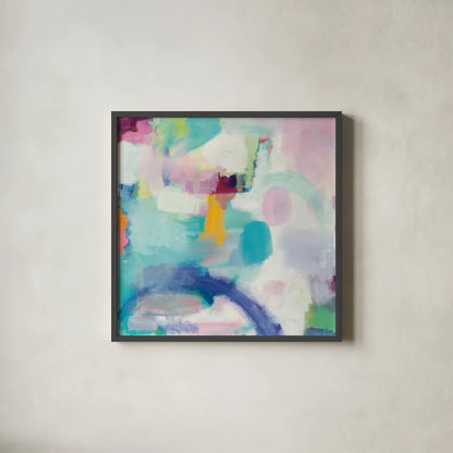 Trial and Airy by Mary Urban. Shown in a sleek black glass frame for a contemporary gallery look. Available as an archival giclee rolled canvas, fine art paper, or poster print. SKU 35453a.