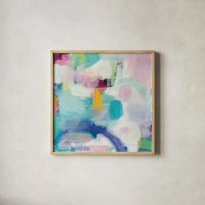 Trial and Airy by Mary Urban. Shown in a natural wood glass frame for a timeless modern aesthetic. Available as an archival giclee rolled canvas, fine art paper, or poster print. SKU 35453a.