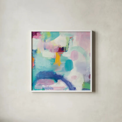 Trial and Airy Bright by Mary Urban. Shown in a crisp white glass frame for a clean and minimalist style. Available as an archival giclee rolled canvas, fine art paper, or poster print. SKU 37424a.