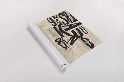 Type Abstraction I by Mary Urban. shown as a rolled paper print. Available as archival giclee rolled canvas, fine art paper, or poster print. SKU 34408h.