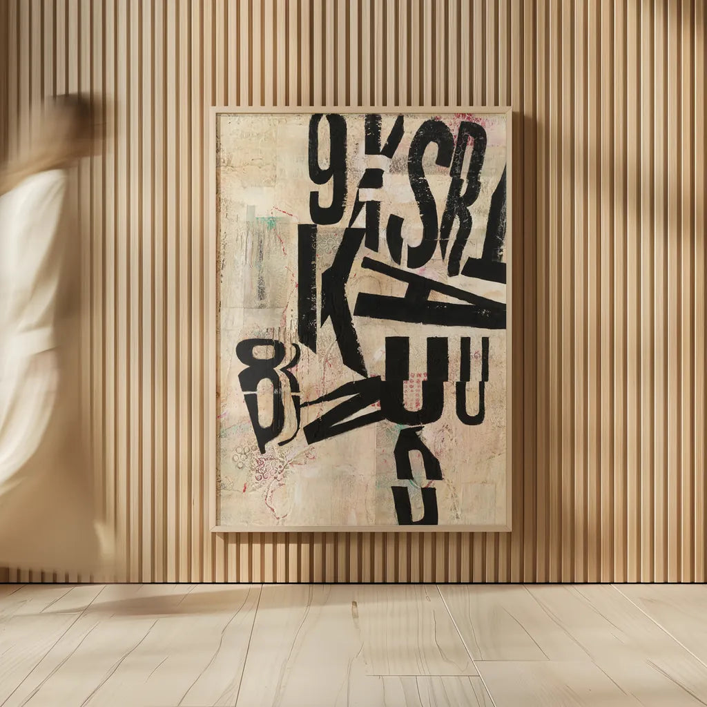 Type Abstraction I by Mary Urban. shown as over sized large wall art. Available as an archival giclee rolled canvas, fine art paper, or poster print. SKU 34408h.