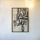 Type Abstraction I by Mary Urban. shown as a paper print in a black flame. Available as a archival giclee rolled canvas, fine art paper, or poster print. SKU 34408h.