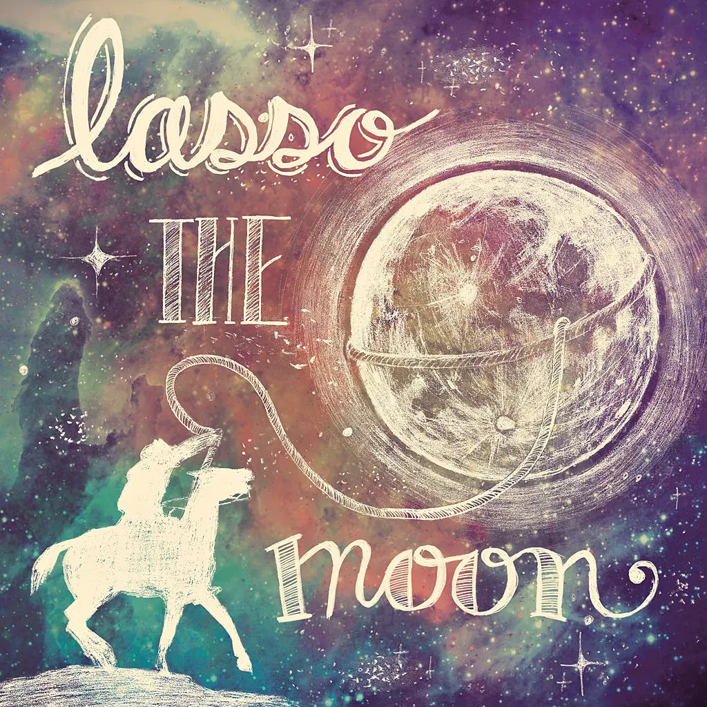 Universe Galaxy Lasso the Moon Sq by Mary Urban. SKU 18443a. Archival Giclee Fine art print for wall decor.