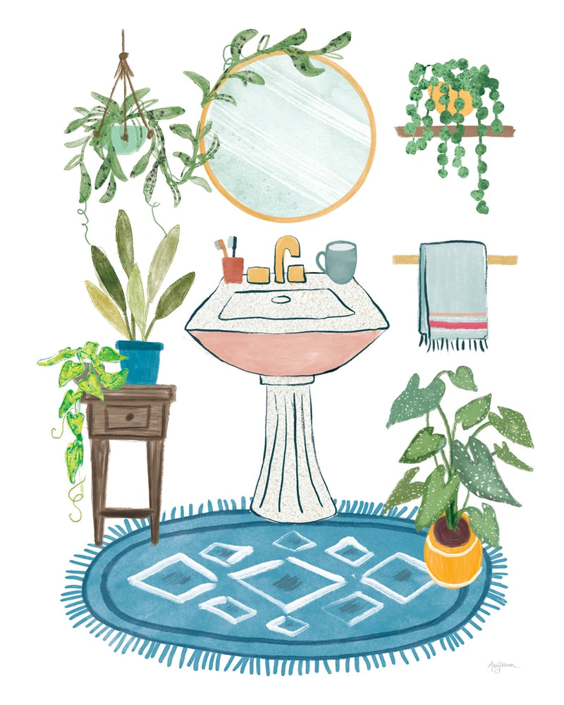 Urban Jungle Bath III No Cat by Mary Urban