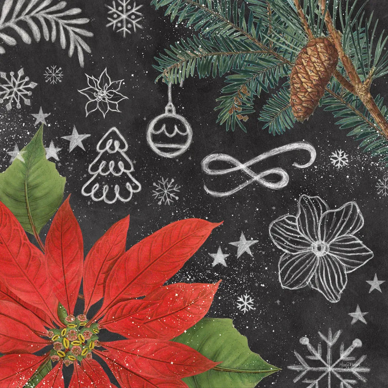 Vintage Holiday Chalk I by Mary Urban. SKU 90145a. Archival Giclee Fine art print for wall decor.