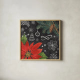 Vintage Holiday Chalk I by Mary Urban. Shown in a natural wood glass frame for a timeless modern aesthetic. Available as an archival giclee rolled canvas, fine art paper, or poster print. SKU 90145a.