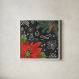 Vintage Holiday Chalk I by Mary Urban. Shown in a crisp white glass frame for a clean and minimalist style. Available as an archival giclee rolled canvas, fine art paper, or poster print. SKU 90145a.