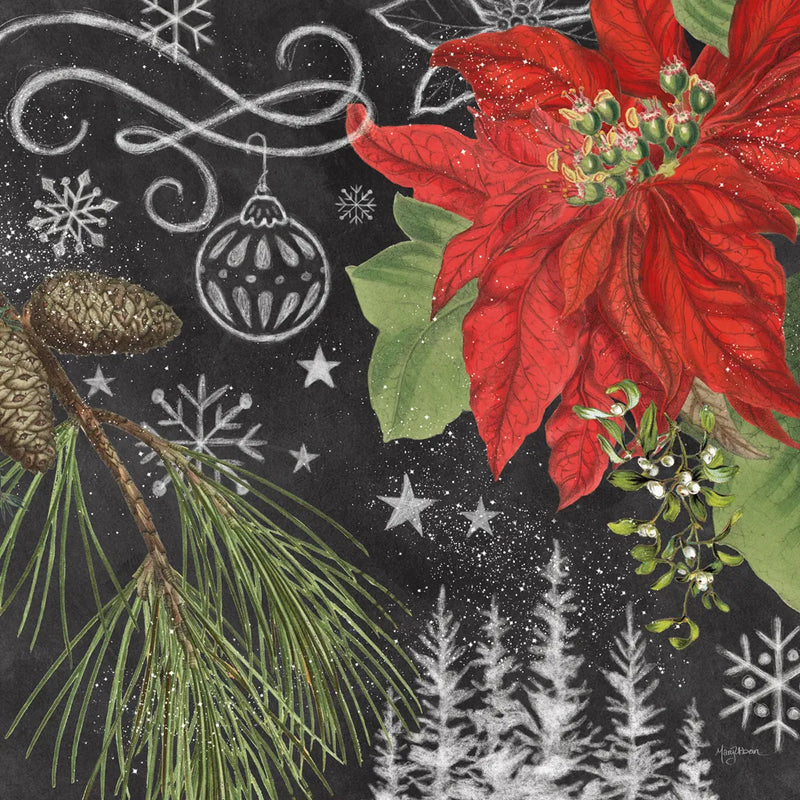 Vintage Holiday Chalk II by Mary Urban. SKU 90146a. Archival Giclee Fine art print for wall decor.