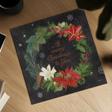 Vintage Holiday Chalk VI by Mary Urban. Shown as a detailed flat fine art print, highlighting archival giclee quality. Available as an archival giclee rolled canvas, fine art paper, or poster print. SKU 90150a.