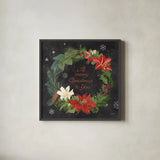 Vintage Holiday Chalk VI by Mary Urban. Shown in a sleek black glass frame for a contemporary gallery look. Available as an archival giclee rolled canvas, fine art paper, or poster print. SKU 90150a.