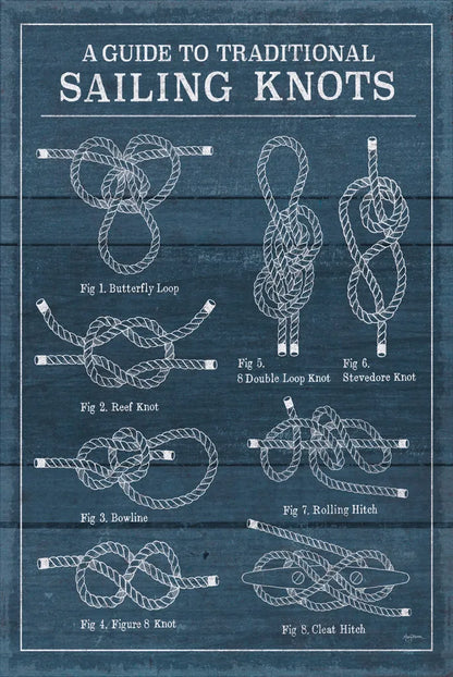 Vintage Sailing Knots I by Mary Urban. SKU 33538h. Archival Giclee Fine art print for wall decor.