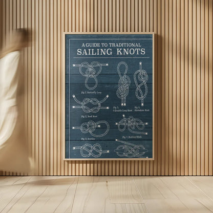Vintage Sailing Knots I by Mary Urban. shown as over sized large wall art. Available as an archival giclee rolled canvas, fine art paper, or poster print. SKU 33538h.
