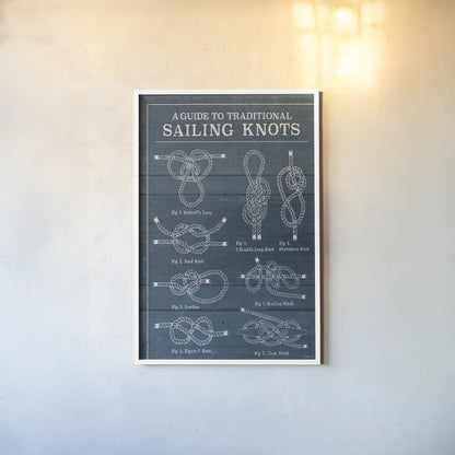 Vintage Sailing Knots I by Mary Urban. shown as a paper print in a white frame. Available as a archival giclee rolled canvas, fine art paper, or poster print. SKU 33538h.