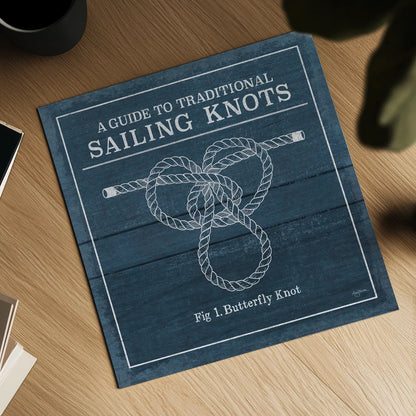 Vintage Sailing Knots II by Mary Urban. Shown as a detailed flat fine art print, highlighting archival giclee quality. Available as an archival giclee rolled canvas, fine art paper, or poster print. SKU 33539a.
