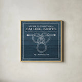 Vintage Sailing Knots II by Mary Urban. Shown in a natural wood glass frame for a timeless modern aesthetic. Available as an archival giclee rolled canvas, fine art paper, or poster print. SKU 33539a.