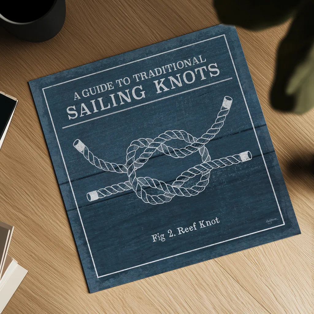 Vintage Sailing Knots III by Mary Urban. Shown as a detailed flat fine art print, highlighting archival giclee quality. Available as an archival giclee rolled canvas, fine art paper, or poster print. SKU 33540a.
