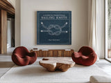 Vintage Sailing Knots III by Mary Urban. Shown as extra-large giant wall art in a modern living room. Available as an archival giclee rolled canvas, fine art paper, or poster print. SKU 33540a.