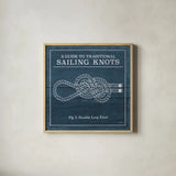Vintage Sailing Knots V by Mary Urban. Shown in a natural wood glass frame for a timeless modern aesthetic. Available as an archival giclee rolled canvas, fine art paper, or poster print. SKU 33542a.