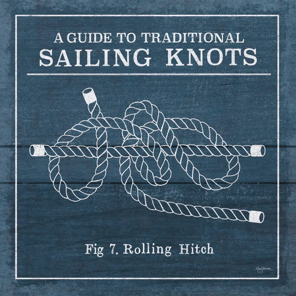 Vintage Sailing Knots VIII by Mary Urban. SKU 33545a. Archival Giclee Fine art print for wall decor.