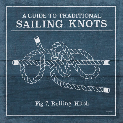 Vintage Sailing Knots VIII by Mary Urban. SKU 33545a. Archival Giclee Fine art print for wall decor.