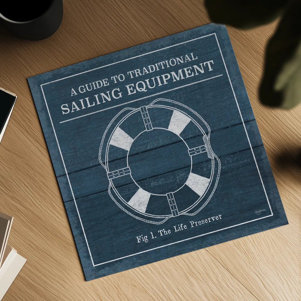 Vintage Sailing Knots X by Mary Urban. Shown as a detailed flat fine art print, highlighting archival giclee quality. Available as an archival giclee rolled canvas, fine art paper, or poster print. SKU 54515a.