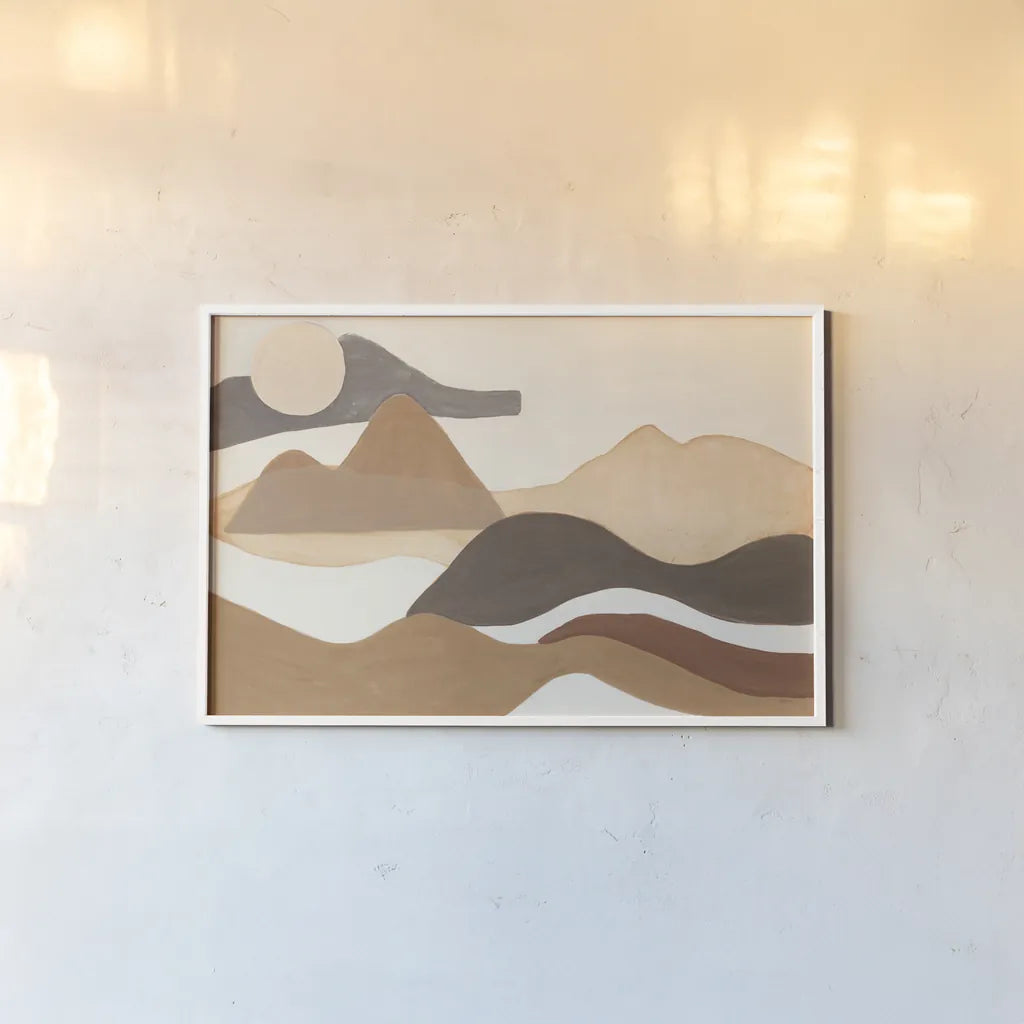 Warm Adobe Boho by Mary Urban. shown as a paper print in a white frame. Available as a archival giclee rolled canvas, fine art paper, or poster print. SKU 74763i.