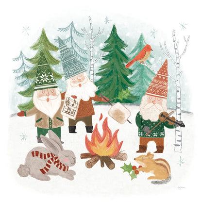 Woodland Gnomes II by Mary Urban. SKU 73390a. Archival Giclee Fine art print for wall decor.