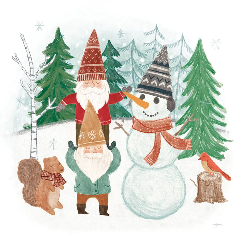Woodland Gnomes IV by Mary Urban. SKU 73392a. Archival Giclee Fine art print for wall decor.