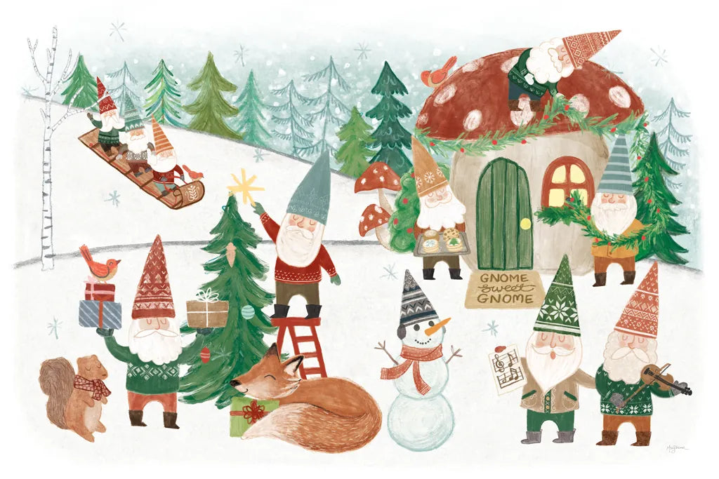 Woodland Gnomes V by Mary Urban. SKU 73393i. Archival Giclee Fine art print for wall decor.