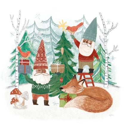 Woodland Gnomes VI by Mary Urban. SKU 73696a. Archival Giclee Fine art print for wall decor.